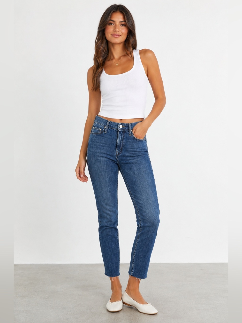 Mother The Looker Ankle Fray JeansChain Of Destiny Size 24 Made USA Skinny Denim